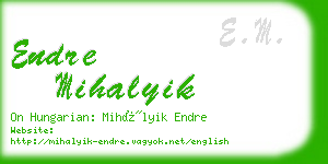 endre mihalyik business card